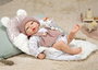 Muñecas Arias - Poupée reborn Sandra avec couverture de 40 cm, corps souple - Jeu en espagnol