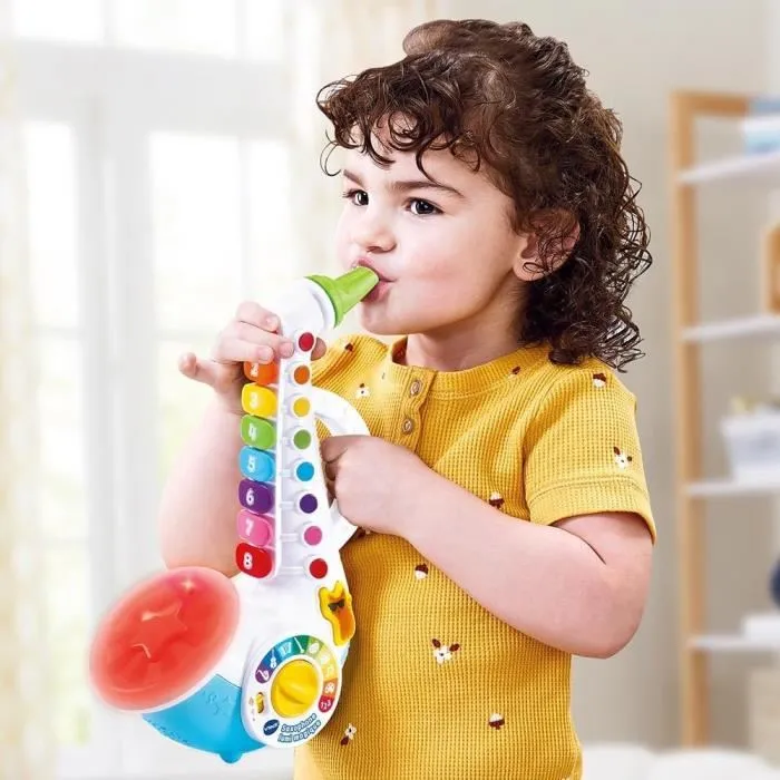 Vtech Saxophone Lumi Magique - Jouet musical éducatif pour enfants 2-5 ans, 9 modes de jeu (sons d'instruments, chiffres, couleurs)