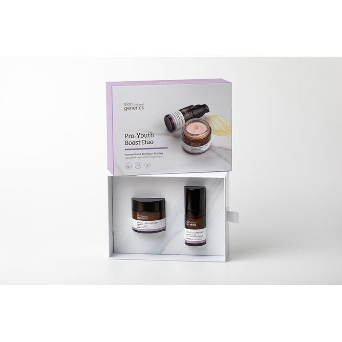 Skin Generics Duo Pro-Youth Boost - Crème Anti-Rides Gel Concentré Wakame 23% Actifs - Soin Anti-Âge Fermeté Hydratation - Lot 2 Pièces