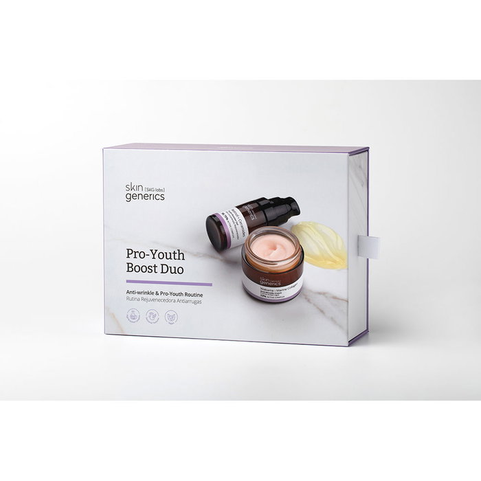 Skin Generics Duo Pro-Youth Boost - Crème Anti-Rides Gel Concentré Wakame 23% Actifs - Soin Anti-Âge Fermeté Hydratation - Lot 2 Pièces