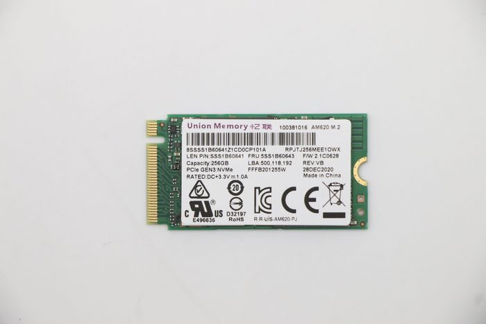 Lenovo UMIS AM620 256 Go PCIe 2242 M.2 SSD Lenovo UMIS AM620 256 Go PCIe 2242 M.2 SSD