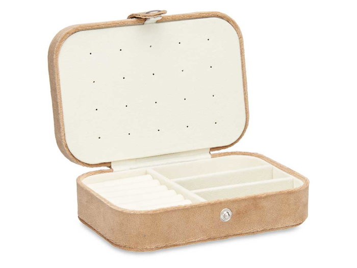 Giftdecor Joyero Rectangular Beige en Velours 16 x 6 x 11 cm (Set de 12)