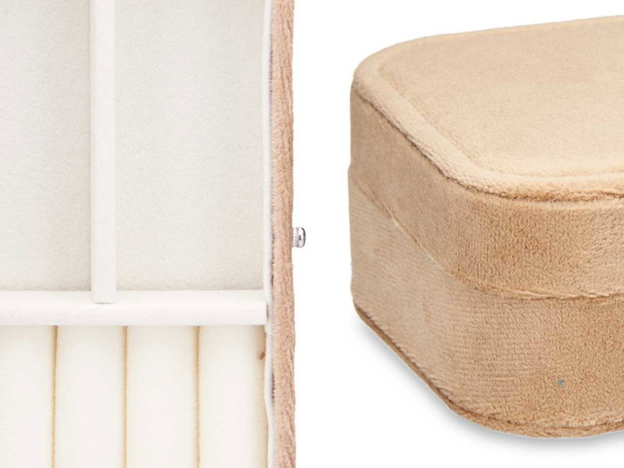Giftdecor Joyero Rectangular Beige en Velours 16 x 6 x 11 cm (Set de 12)