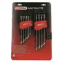 KS TOOLS 922.0050 Jeu de 10 clés mixtes métriques, 8 à 19 mm, fourche et œil inclinés à 15°, sur support, chrome vanadium