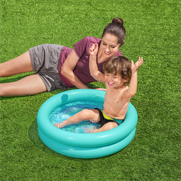 Bestway Piscine Gonflable Enfant 2 Anneaux Couleur Assortie 61x15 cm +2 Ans Jardin 51061