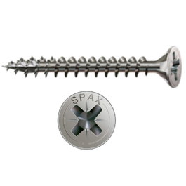 ABC SPAX-S Vis à filetage bois tête plate Pozidriv inox 20mm x 3mm