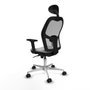 Piqueras y Crespo Chaise de Bureau avec Appui-tête Jorquera 2D086N1 Gris clair