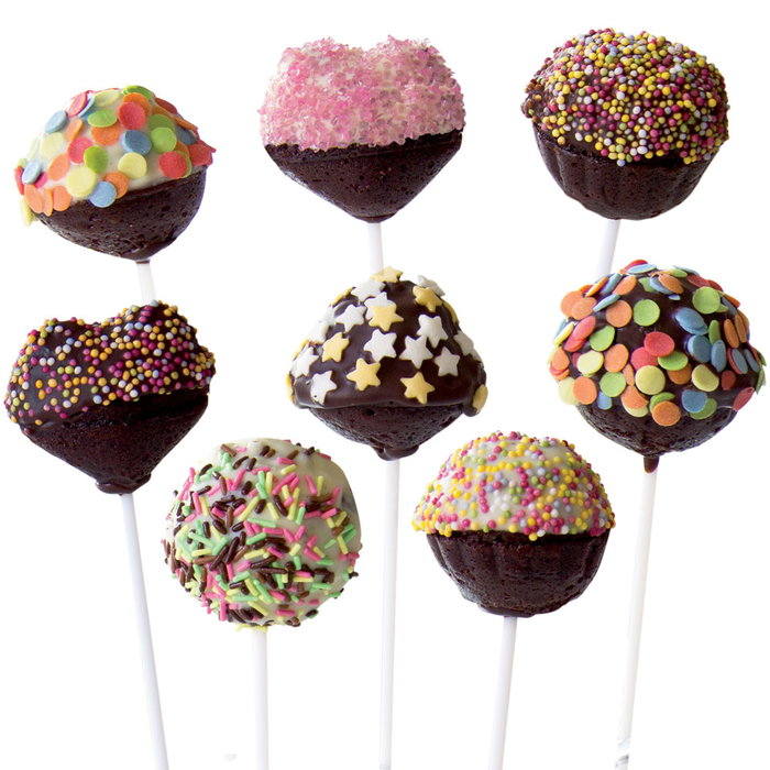 Lily Cook Moule à 24 Pop Cakes avec 120 Bâtonnets en Silicone