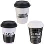 Dites-le avec des Mots Vaso de Café en Céramique avec Couvercle en Silicone 150 ml
