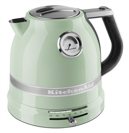 Kitchenaid 5KEK1522 - Bouilloire électrique 1,5L pistache avec réglage de température, paroi double et thermos intelligent pour infusions