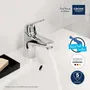 Grohe 24323001 Mitigeur Lavabo Monocommande Swift Chromé Taille S Économie d'Eau LongLife ES et Vidage Clic-Clac
