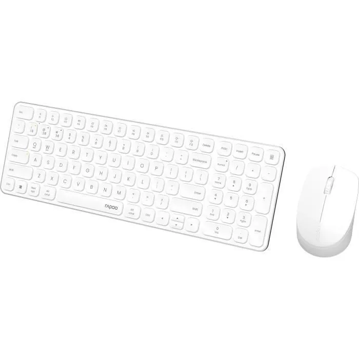 Rapoo 9310M Ensemble clavier et souris sans fil multimode Bluetooth/USB ultra-slim avec pavé numérique - Blanc Rapoo 9310M Ensemble clavier et souris sans fil multimode Bluetooth/USB ultra-slim avec pavé numérique - Blanc