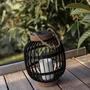 Lumisky FIDJY - Lanterne solaire décorative à LED blanc chaud avec effet bougie et poignée en corde - Hauteur 30 cm