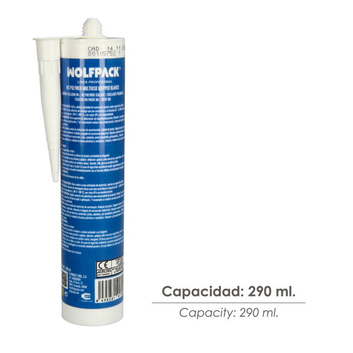 WOLFPACK LINEA PROFESIONAL MS Gripper polymère blanc