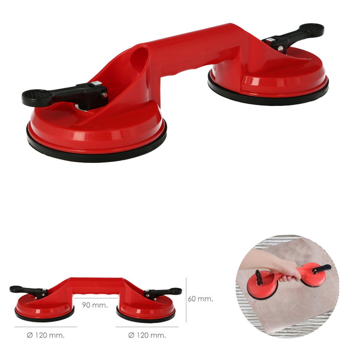 WOLFPACK LINEA PROFESIONAL Ventouse Double pour Carreleur Rouge