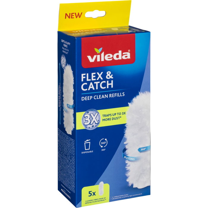 Vileda Flex & Catch Recharges de Plumeau, Lot de 5 pièces Vileda Flex & Catch Recharges de Plumeau, Lot de 5 pièces