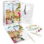 Sentosphere - Palette d'artiste Paris - Peinture acrylique à numéros pour adultes - Kit créatif avec tableau en carte toilée - Peinture avec 50% d'ingrédients bio-sourcés