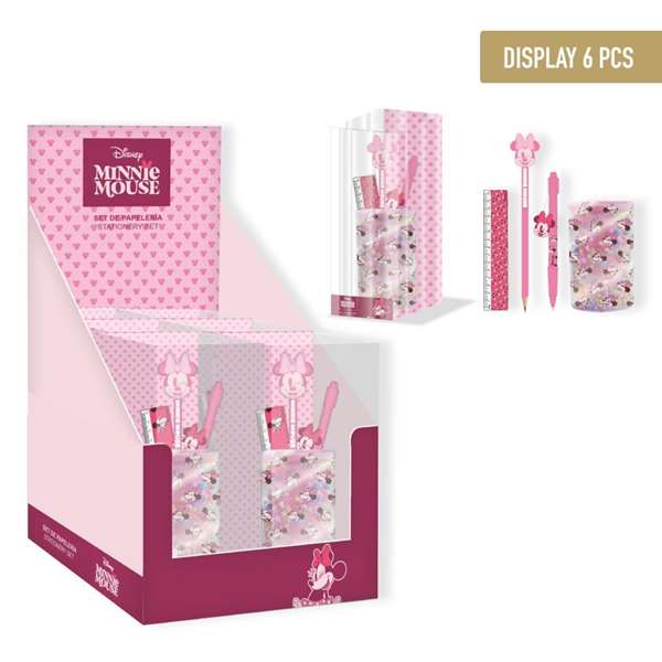 Cerdà Set de papeterie portalapices Minnie taille unique - Set de trousse avec fournitures Minnie pour enfants dès 3 ans