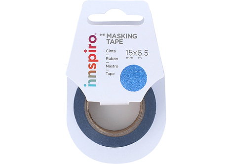 Innspiro Cinta masking tape Serie Glitter bleu pailleté 15mm x 6,5m