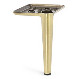 Q&Q Birdie Patte de meuble métallique en acier avec finition laiton brossé - Hauteur (H) 150 mm - Support stable pour tables et structures