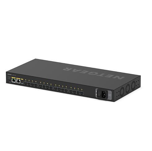 Netgear M4250-16 - Commutateur réseau managé 16 ports 10G SFP+ 320 Gbps pour Audio-Vidéo AV over IP, PoE++, profils Dante, Q-SYS, NVX, NDI, AES67, AVB