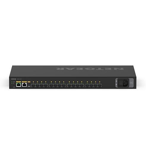 Netgear M4250-16 - Commutateur réseau managé 16 ports 10G SFP+ 320 Gbps pour Audio-Vidéo AV over IP, PoE++, profils Dante, Q-SYS, NVX, NDI, AES67, AVB