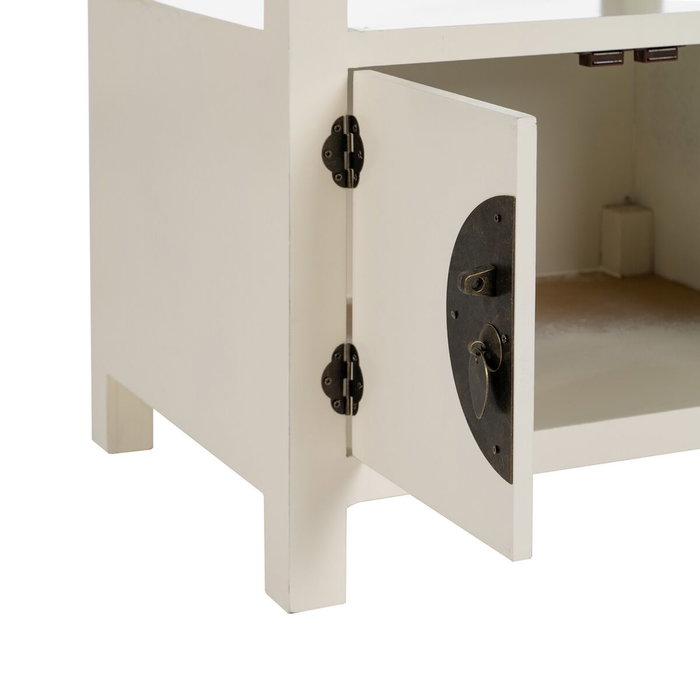 BigBuy Home Table de Nuit ORIENTE Blanc Bois MDF 50 x 40 x 66 cm BigBuy Home Table de Nuit ORIENTE Blanc Bois MDF 50 x 40 x 66 cm