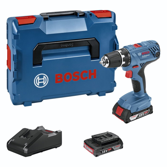 Bosch GSR 18V-21 Professional perceuse visseuse sans fil avec 2 batteries 2Ah, chargeur et coffret L-BOXX