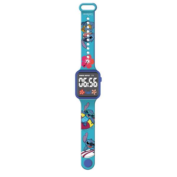 Lexibook Montre numérique Stitch avec affichage LED et réveil - Fonctionne avec pile CR2032