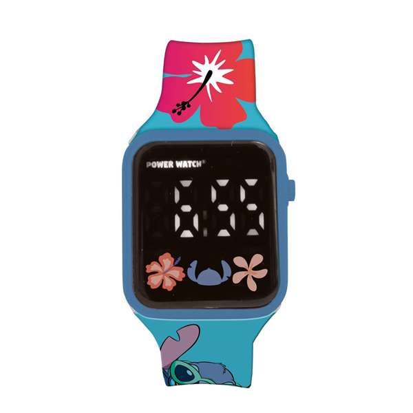 Lexibook Montre numérique Stitch avec affichage LED et réveil - Fonctionne avec pile CR2032