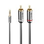 Lindy Câble audio Jack 3.5mm vers RCA Cromo Line 2 mètres - Connecteur plaqué or, qualité Hi-Fi, gaine TPE et nylon