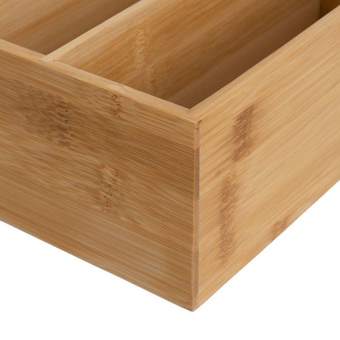 BigBuy Home Organiseur de Tiroirs Naturel Bambou 28 x 22 x 8,5 cm