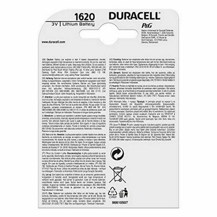 Pile Bouton au Lithium DURACELL DL1620 3 V (10 Unités)