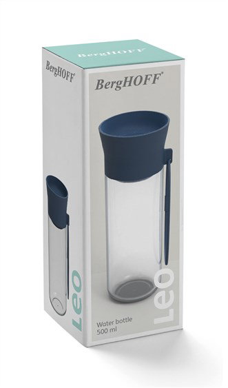 Berghoff 3950121 Gourde eau 0,5L avec système pousser-boire et sangle, pour sport et bureau