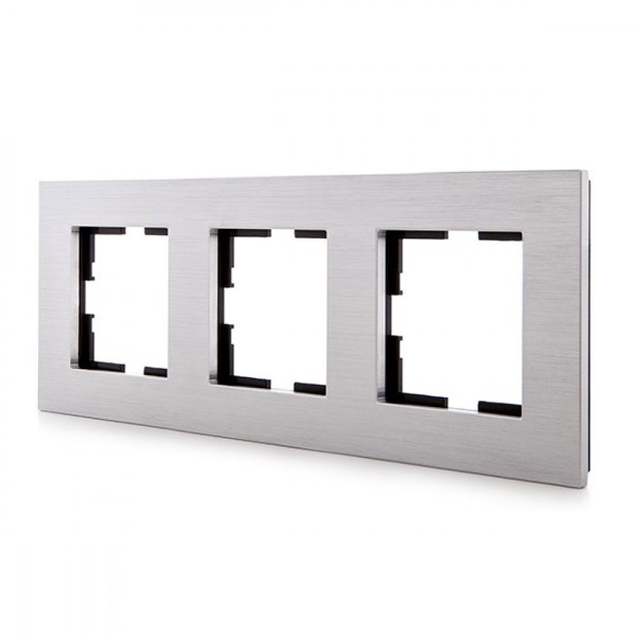 Panasonic Cadre Novella 3 Éléments Horizontal-Verticale Aluminium Eloxal Argent