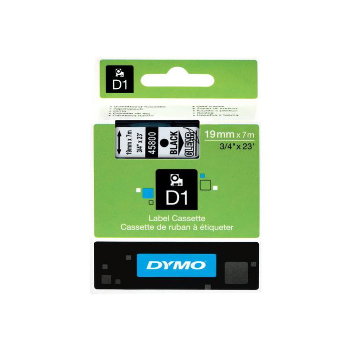 Dymo S0720820 - Ruban d'impression 45800 Noir Transparent, pour étiqueteuse