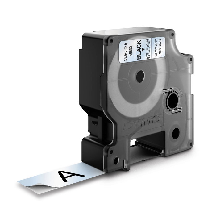 Dymo Ruban d'étiquetage D1 19 mm x 7 m Noir sur Transparent