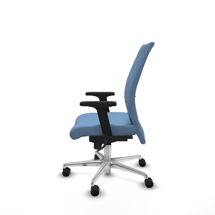 Piqueras Y Crespo Albacete confidente - Chaise de bureau bleu ciel avec mécanisme synchrone et base aluminium