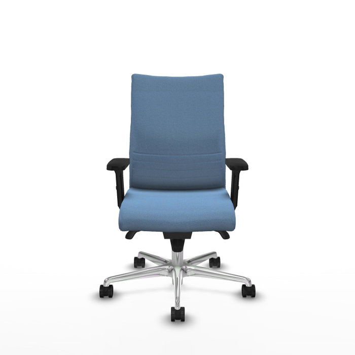 Piqueras Y Crespo Albacete confidente - Chaise de bureau bleu ciel avec mécanisme synchrone et base aluminium