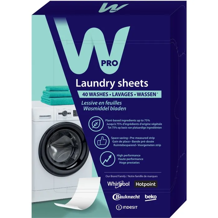 Wpro Lessive feuilles LDS025 Éco-responsable Compact