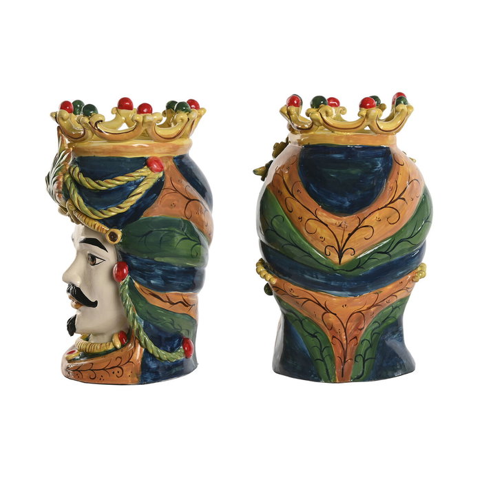 Cache-pot Home ESPRIT Vert Multicouleur Porcelaine 20 x 20 x 29 cm (2 Unités)