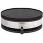 Hkoenig Crepiere KREP56, Plaque reversible amovible pour crepes et pancakes, 33 cm, 1500 W, Noir/Acier, Thermostat reglable 230 °C