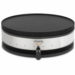 Hkoenig KREP56 Crêpière avec plaque réversible amovible, Noir/Acier