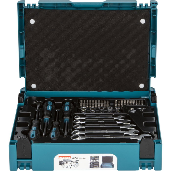 Makita E-11542 Jeu d'outils de mécanicien 87 pcs en MAKPAC Taille 1 Makita E-11542 Jeu d'outils de mécanicien 87 pcs en MAKPAC Taille 1