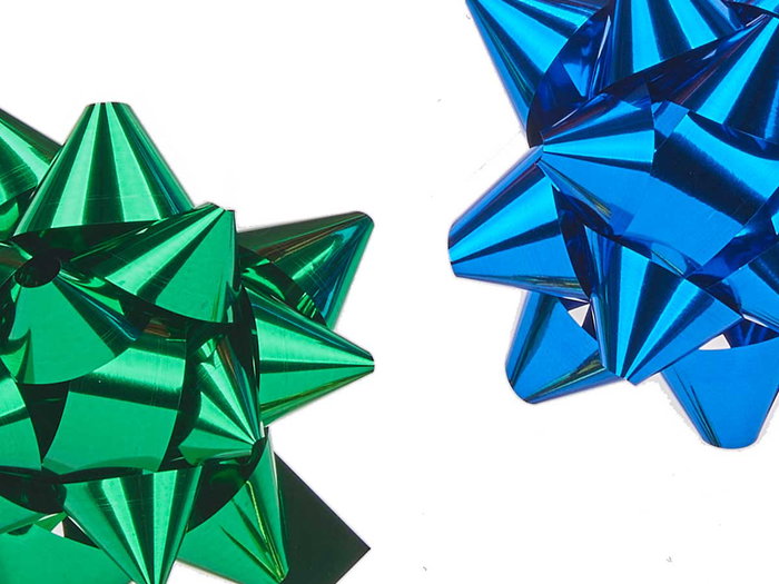 Pincello PVC 40 lazos brillo 6 cm - Assortiment de couleurs (bleu, rouge, vert, argent, jaune) (Set de 12)