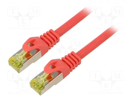 LANBERG Cordon de raccordement Cat 6a S/FTP rouge 0,25m RJ45
