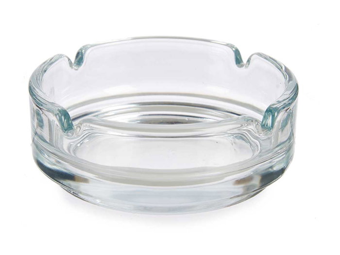 Vivalto Lot de 2 cendriers en verre transparent 9 cm | Dimensions 12 x 6.5 x 9.2 cm (Set de 36)