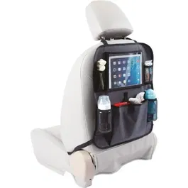 Tineo - Organiseur de siège auto universel avec poche tablette - Rangement voiture pour bébé et accessoires - Installation par Velcro