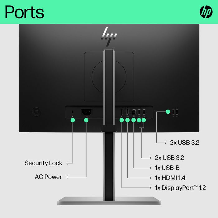 HP Écran E22 G5 21,5" - Moniteur PC Full HD IPS 75 Hz avec réglage ergonomique, HP Eye Ease et connectivité polyvalente