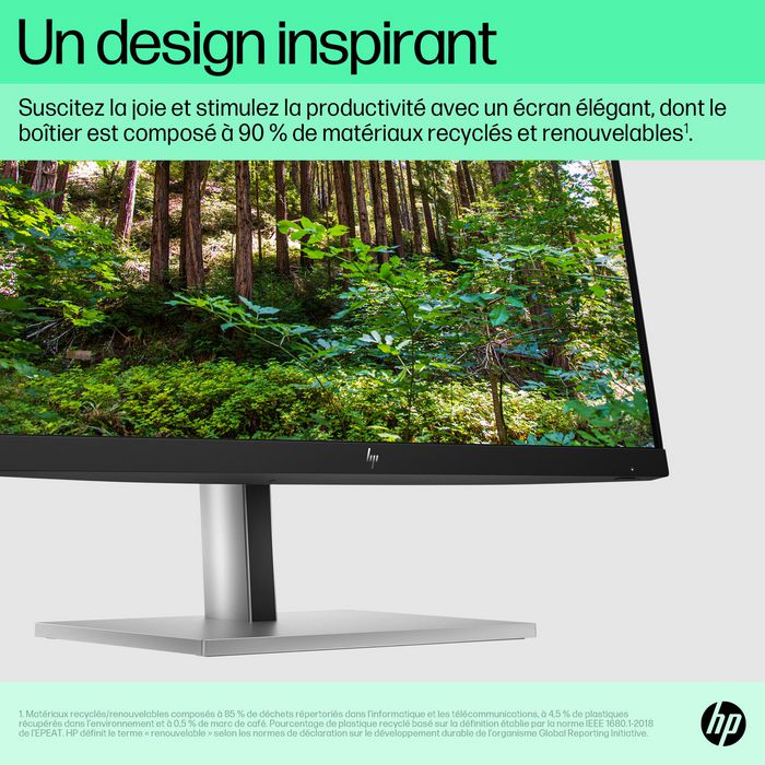 HP Écran E22 G5 21,5" - Moniteur PC Full HD IPS 75 Hz avec réglage ergonomique, HP Eye Ease et connectivité polyvalente